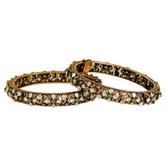 Antique Polki Diamond  and Bracelet Natural Diamond Victorian  Bracelet handmade
