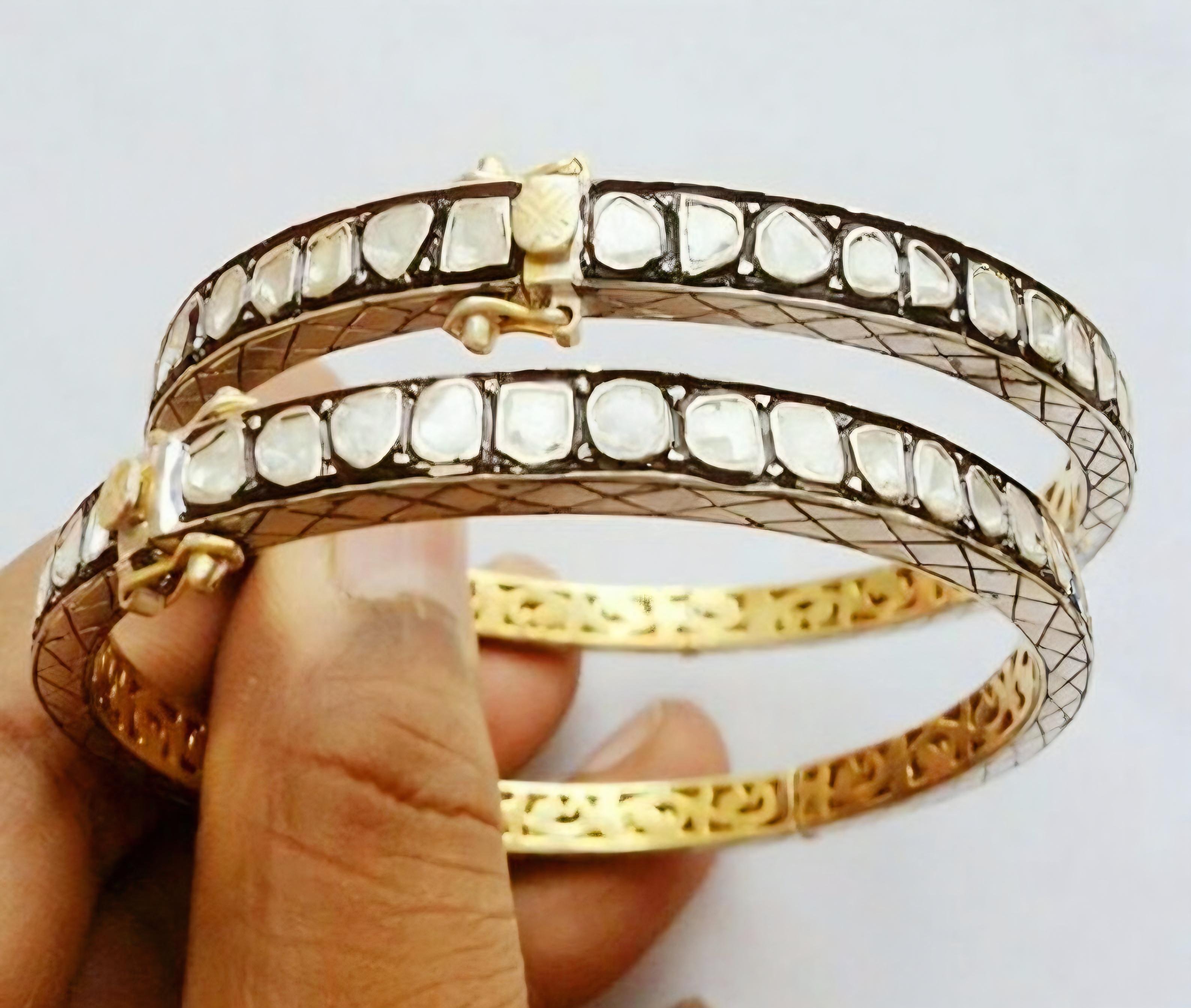 Antique Polki Diamond Bracelet Natural Diamond Victorian  Bracelet
Bracelet Width : 2.45 Inc

Weight :  20  to 25 gram approx  depending  on size customized 
Gemstone:  Natural polki Diamond


A P P R O X T I M E

All items are custom made to order.