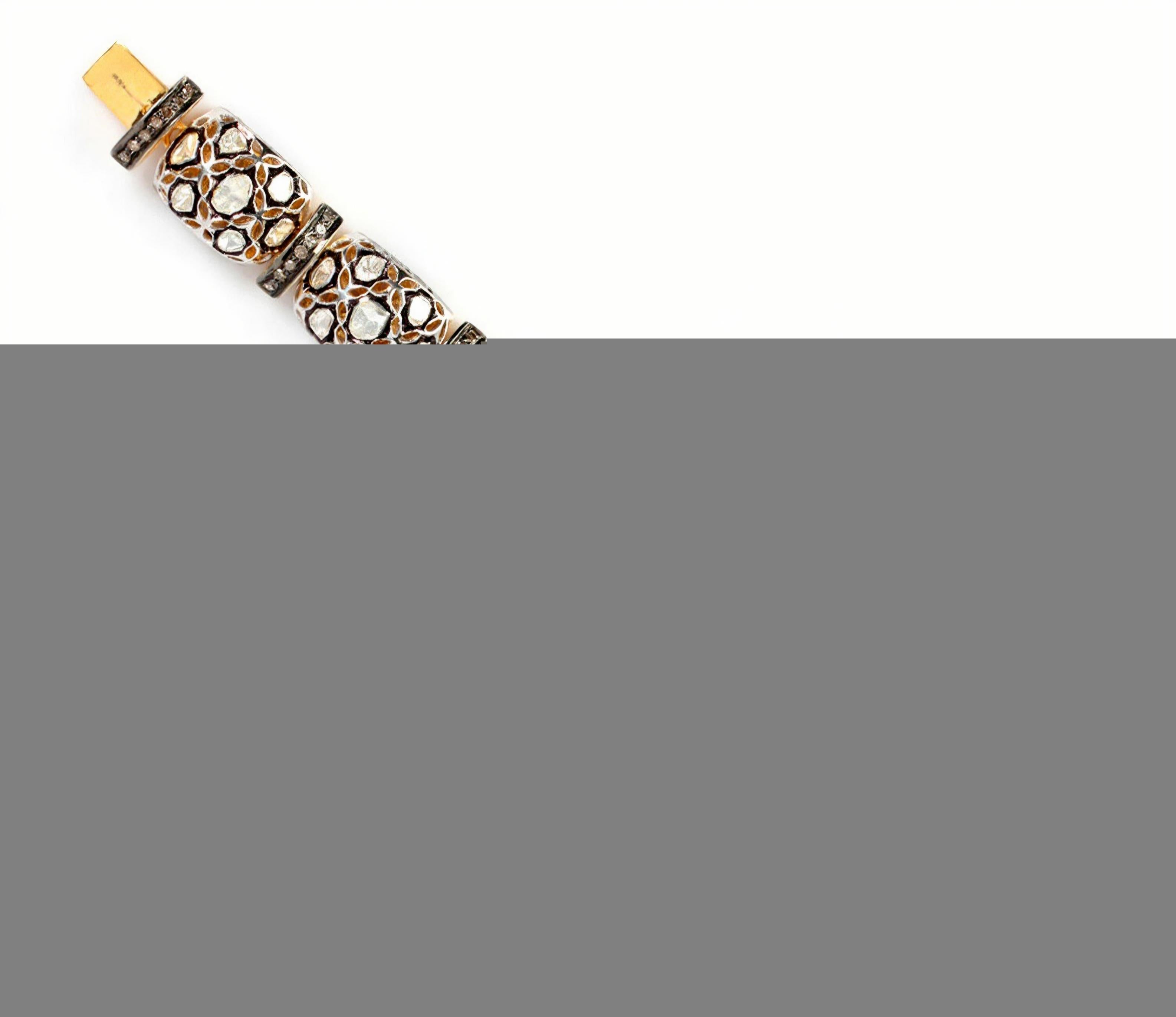 Antique Polki Diamond bangle  Bracelet Natural Diamond Victorian Bracelet For Sale 1