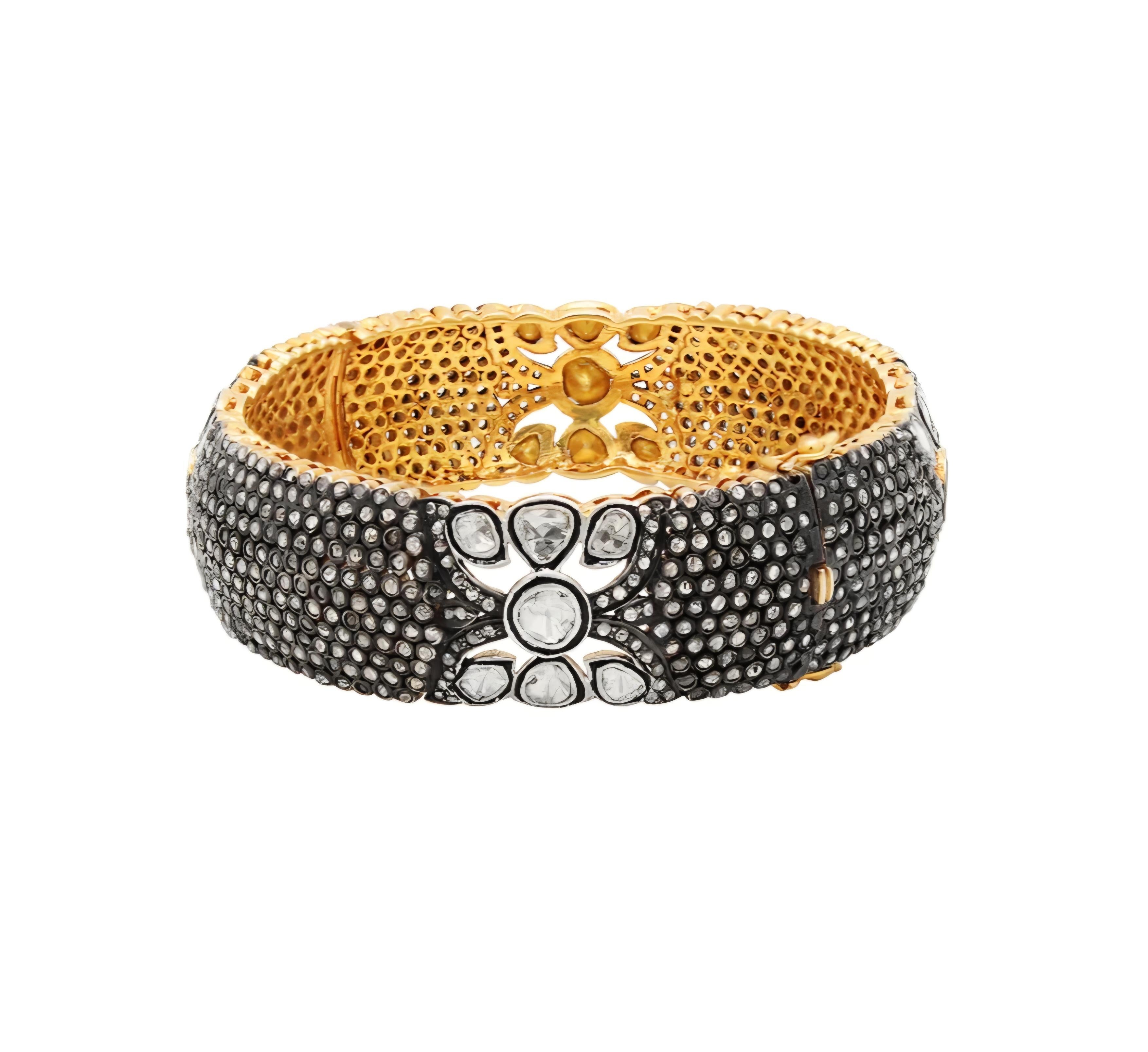 Antique Polki Diamond Bracelet Natural Diamond Victorian  Bracelet  
 

Bracelet Width : 2.5 Inc

Weight : gram approx 
Gemstone: Diamond


A P P R O X T I M E

All items are custom made to order. Our approx time is about 6 - 10 business days. This