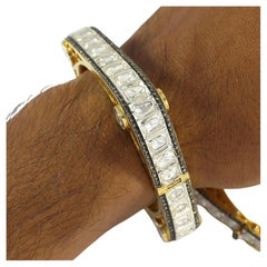 Antique Polki Diamond bangle Natural Diamond Victorian Bracelet 2 pc set
