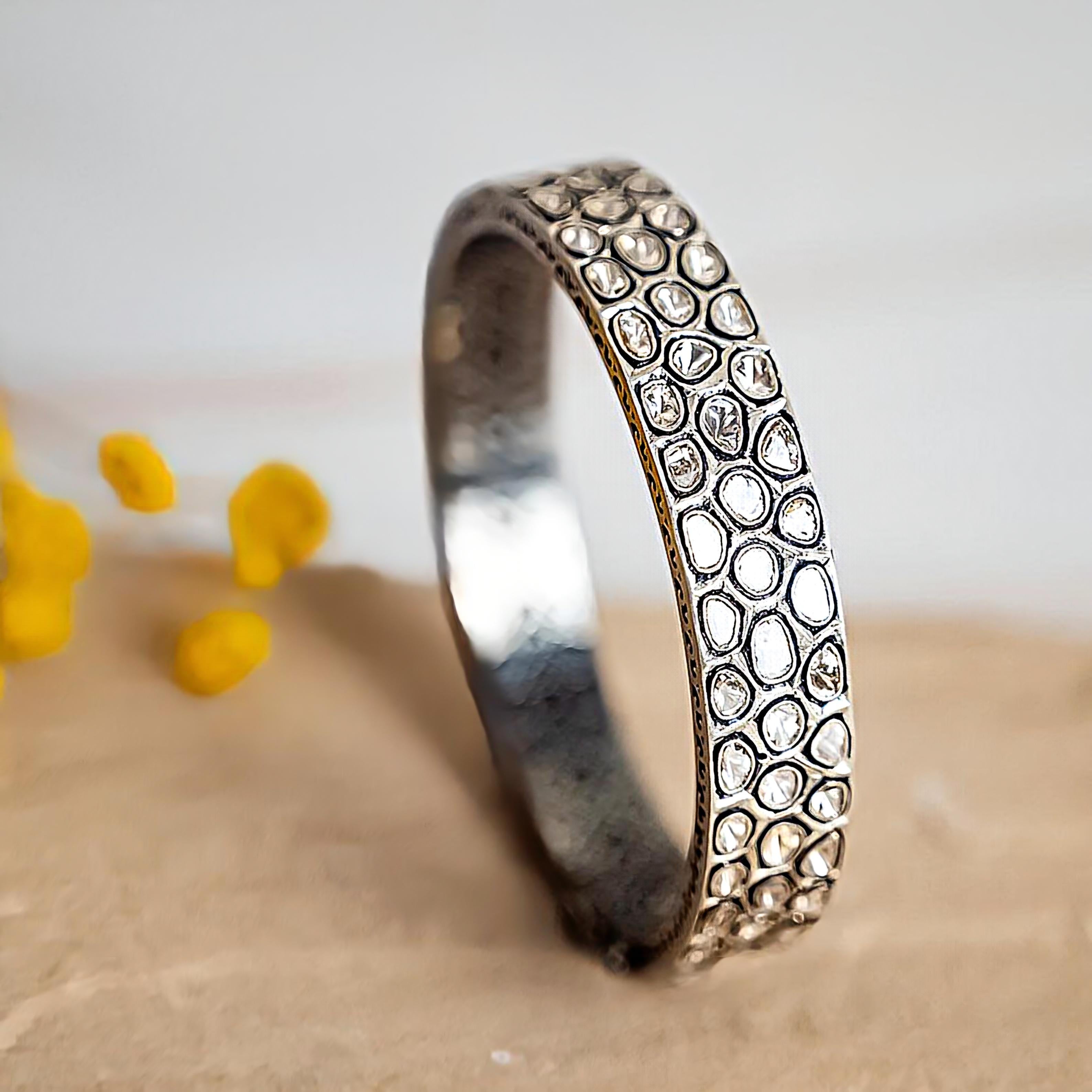 Antique Polki Diamond Bracelet Natural Diamond Victorian  Bracelet
Bracelet Width : 2.4 Inc

Weight :  20  to 25 gram approx  depending  on size customized 
Gemstone:  Natural polki Diamond


A P P R O X T I M E

All items are custom made to order.