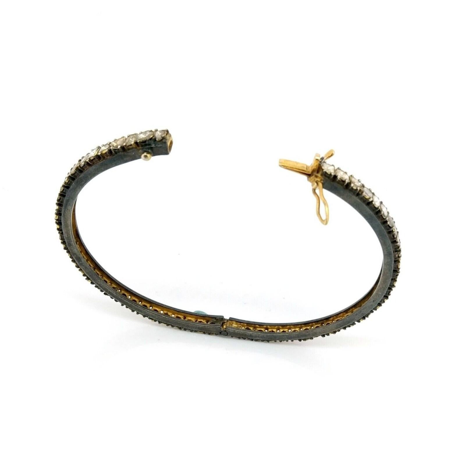 Antique Polki Diamond Bracelet Natural Diamond Victorian  Bracelet In New Condition For Sale In Chicago, IL