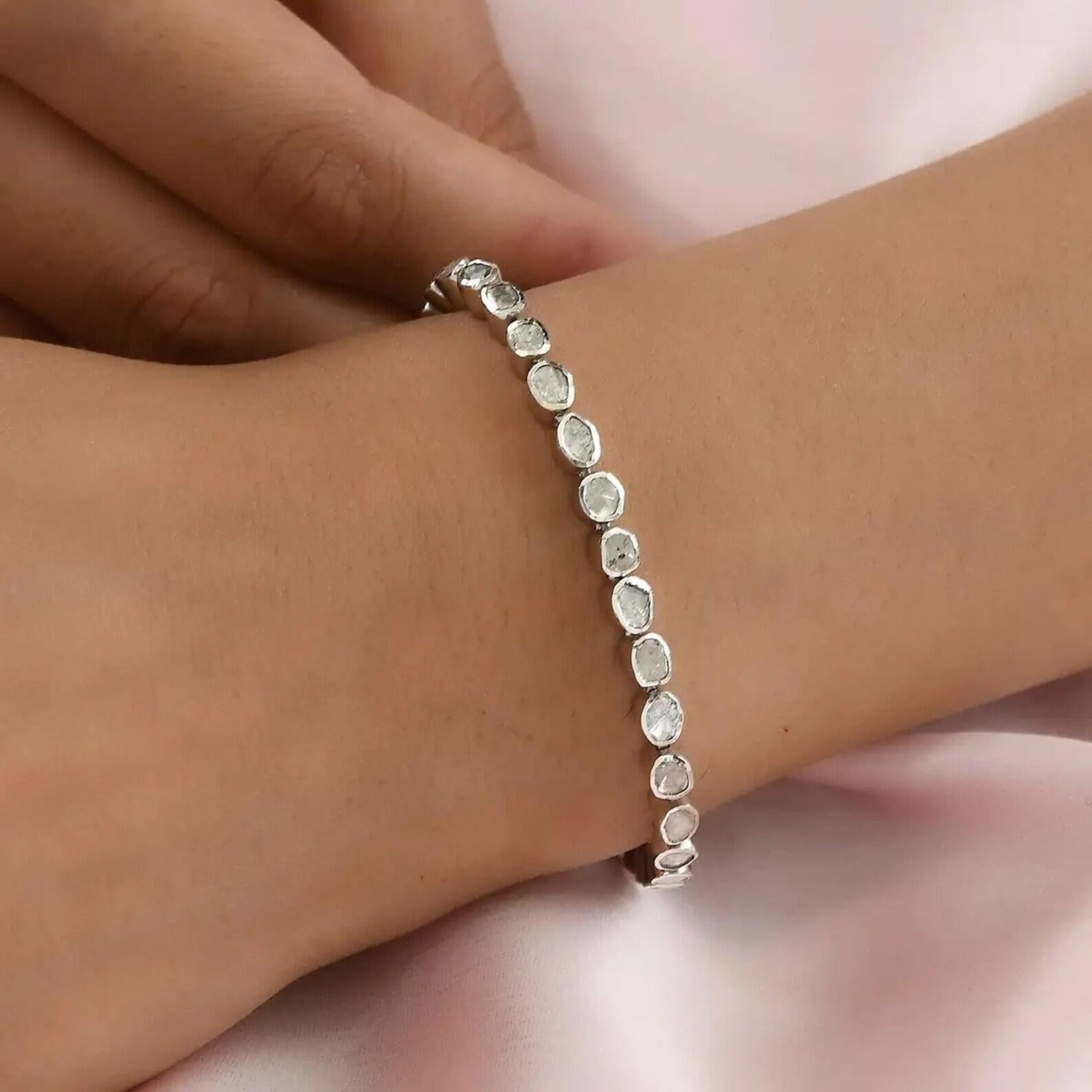 Antique Polki Diamond Bracelet Natural Diamond Victorian  Bracelet For Sale 1