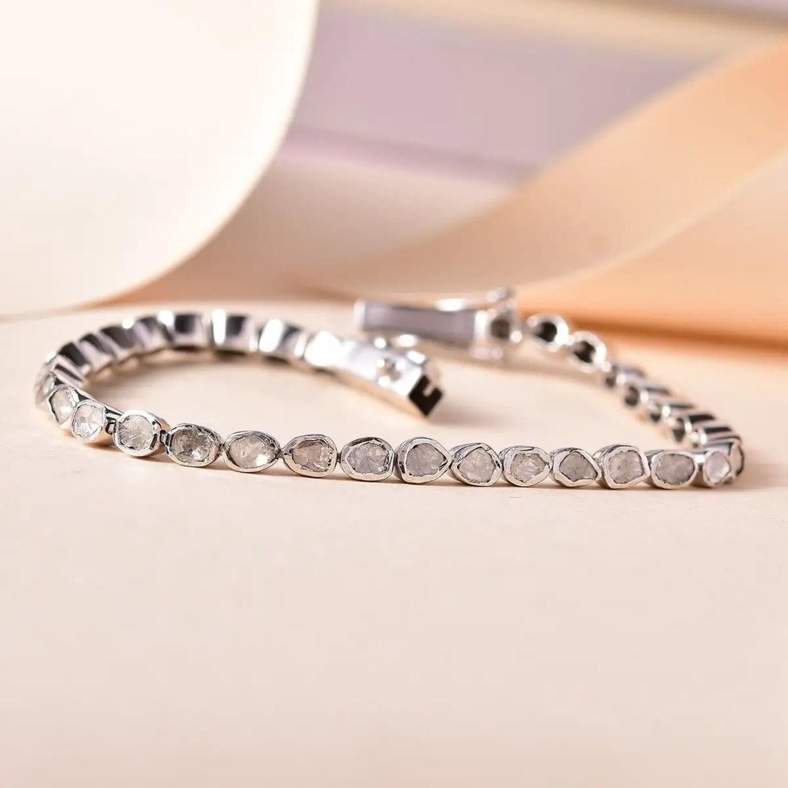 Antique Polki Diamond Bracelet Natural Diamond Victorian  Bracelet For Sale 3
