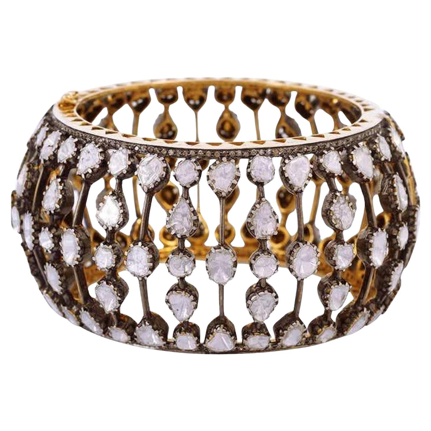 Antique Polki Diamond Bracelet Natural Diamond Victorian Bracelet