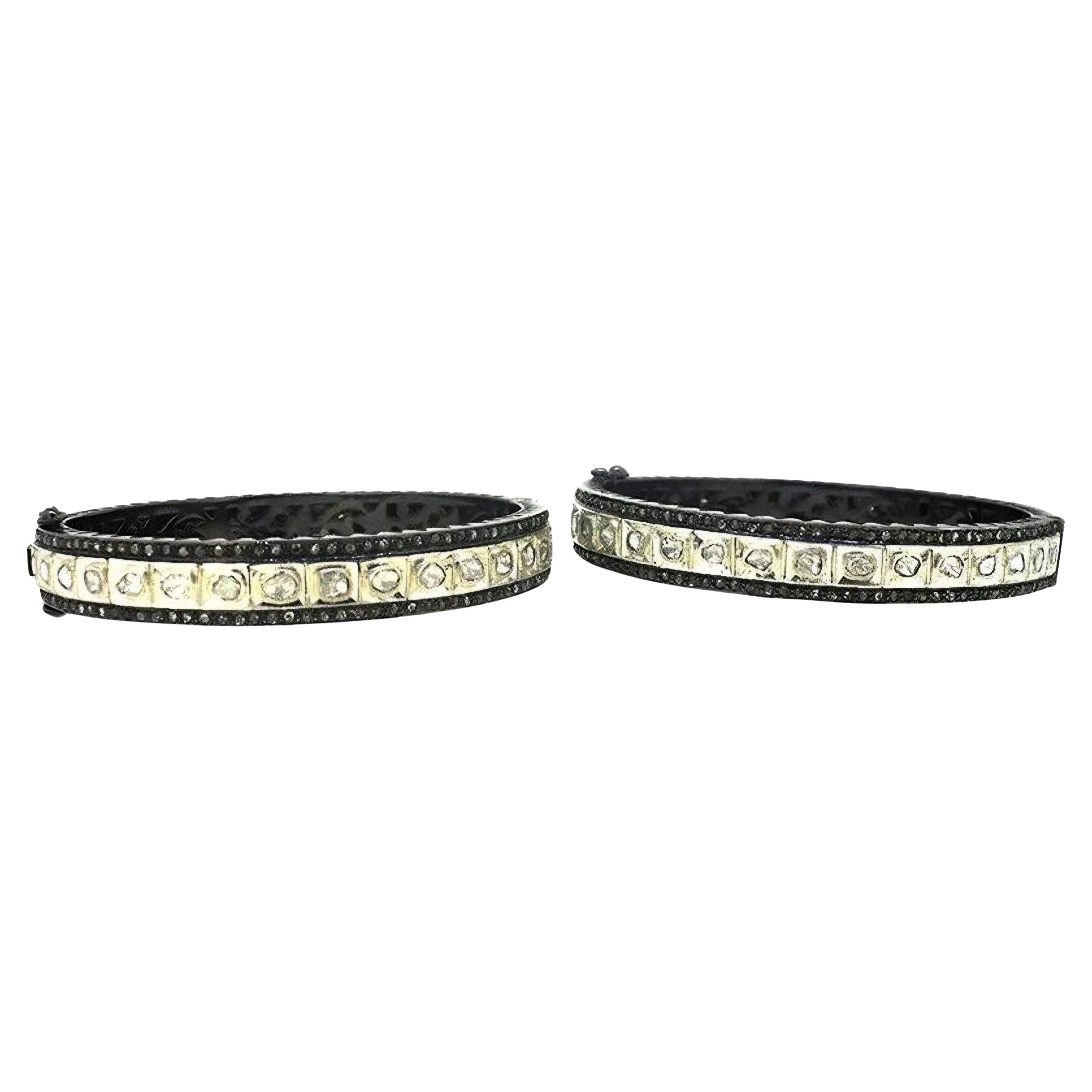 Antique Polki Diamond Bracelet Natural Diamond Victorian  Bracelet handmade 2 pc