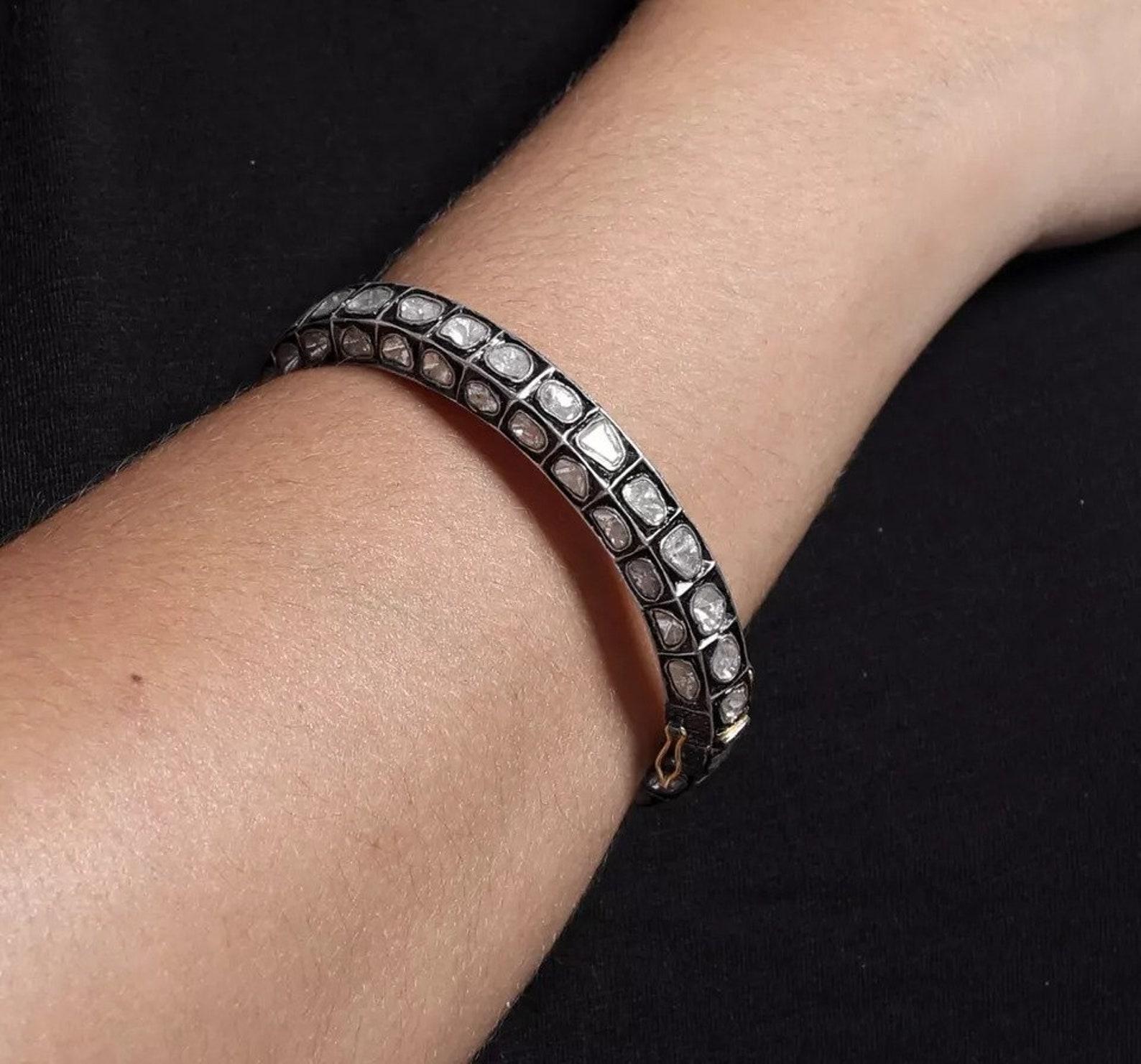 Antique Polki Diamond Bracelet Natural Diamond Victorian  Bracelet handmade In New Condition For Sale In Chicago, IL