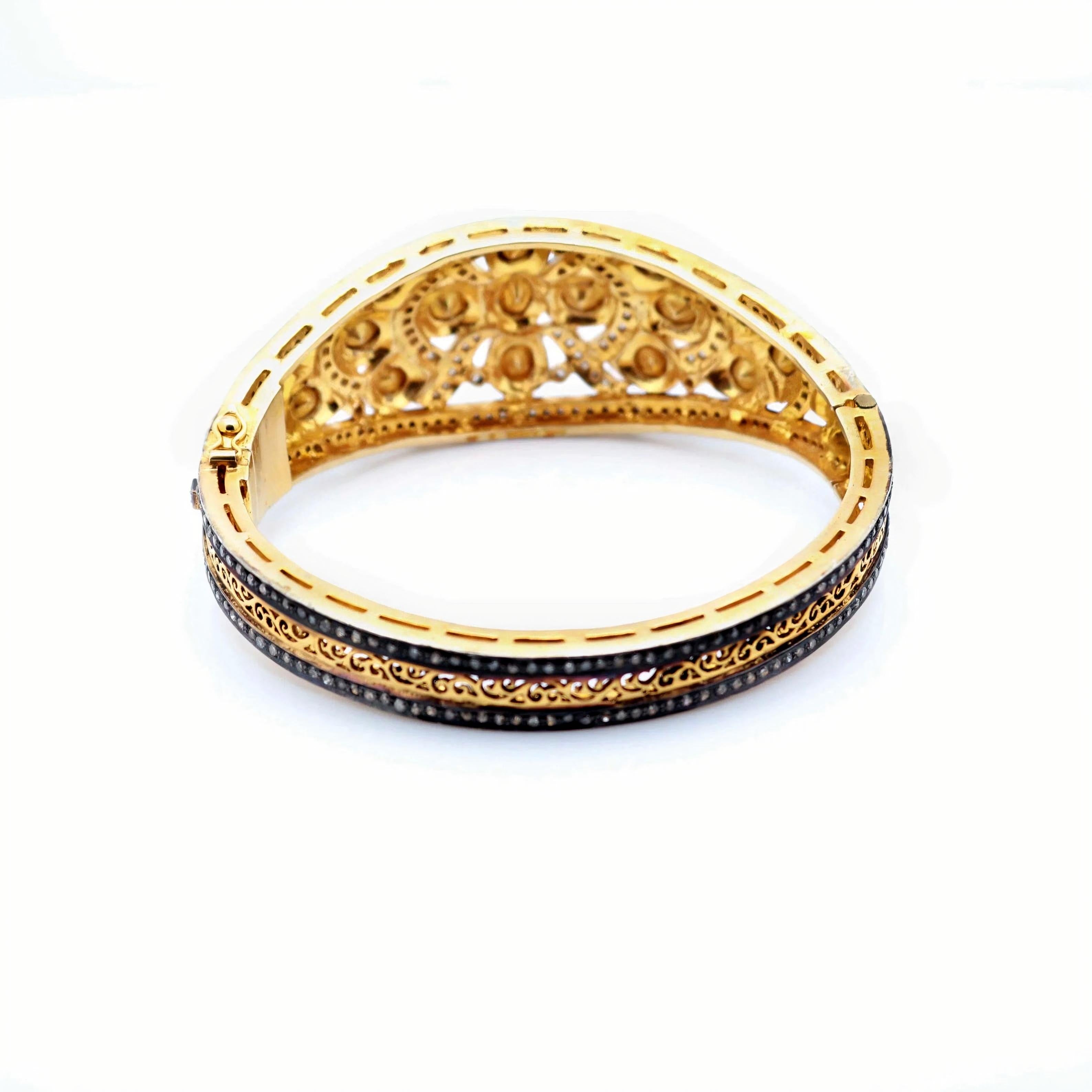 Antique Polki Diamond Bracelet Natural Diamond Victorian  Bracelet handmade In condizioni Nuovo in vendita a Chicago, IL