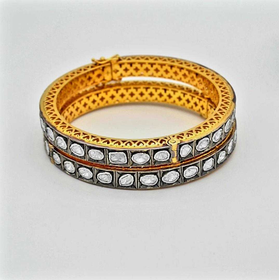 Antique Polki Diamond Bracelet Natural Diamond Victorian  Bracelet handmade In New Condition For Sale In Chicago, IL
