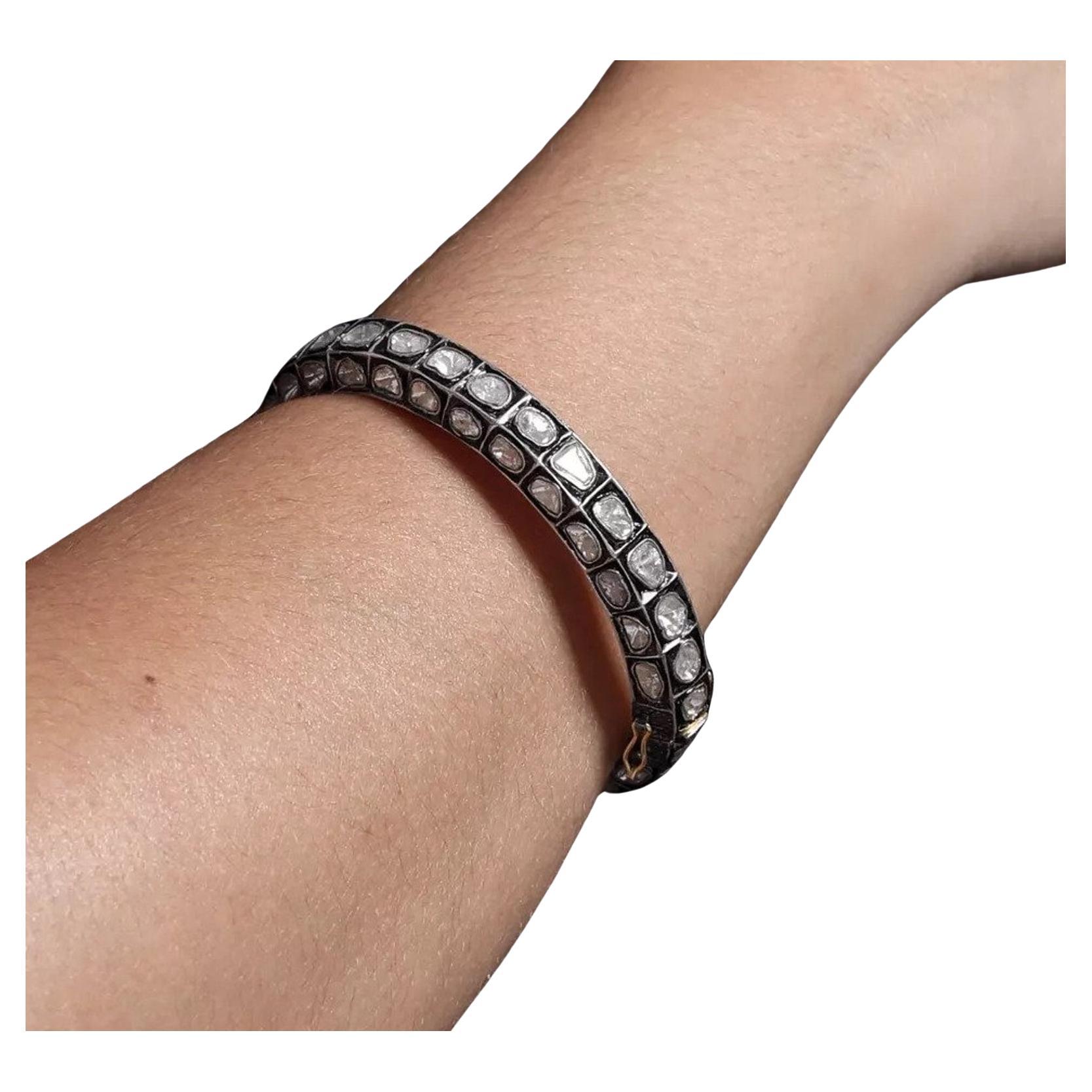 Antique Polki Diamond Bracelet Natural Diamond Victorian  Bracelet handmade For Sale