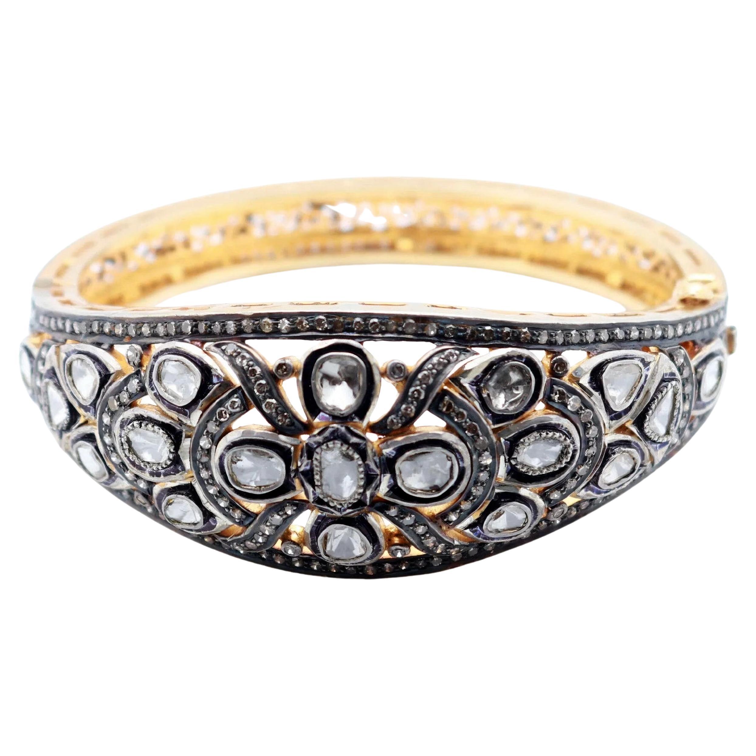 Antique Polki Diamond Bracelet Natural Diamond Victorian  Bracelet handmade