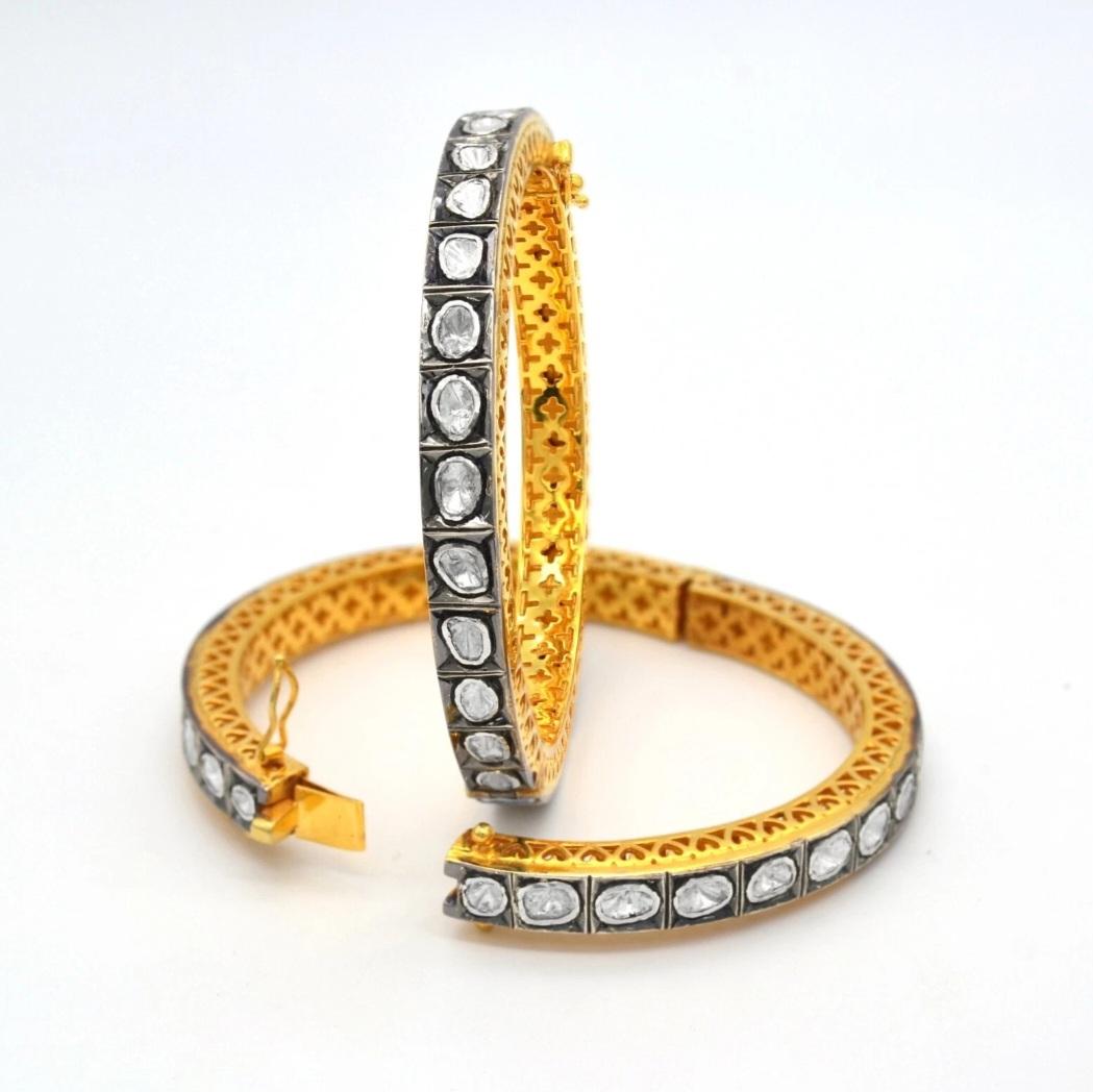 Antique Polki Diamond Bracelet Natural Diamond Victorian  Bracelet handmade