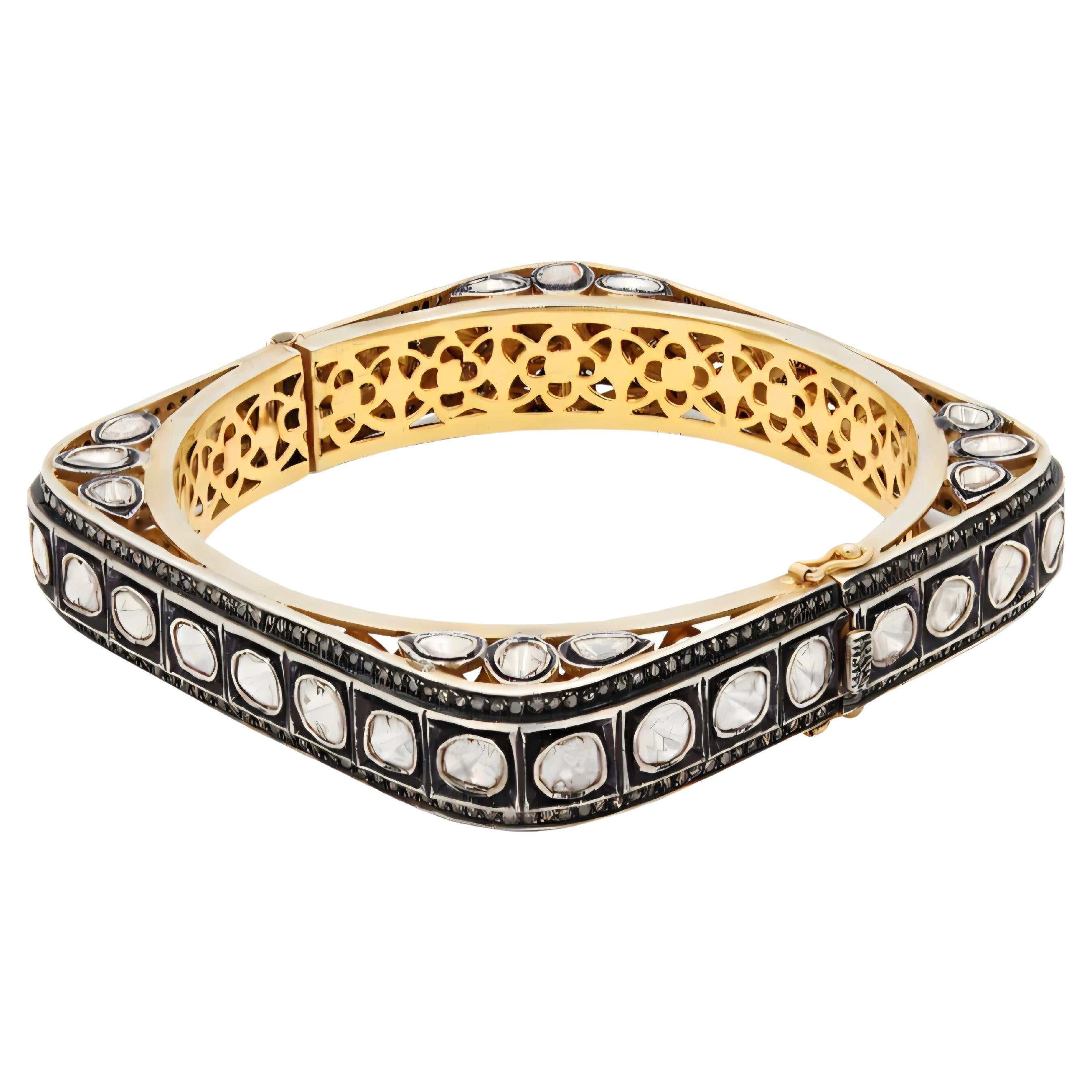 Antique Polki Diamond  Bracelet Natural Diamond Victorian  Bracelet handmade