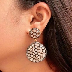 Antique Polki Diamond Earring Natural Diamond Victorian earrings pair