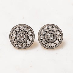 Antique Polki Diamond Earrings Natural Diamond Victorian Diamond Earrings