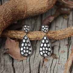 Antique Polki Diamond Earrings Natural Diamond Victorian  Earrings
