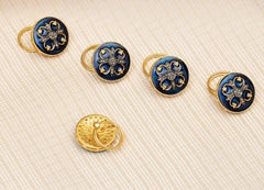 Antico bottone in smalto Polki Diamond Gemelli vittoriani in diamante naturale o cappotto