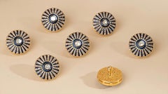 Antique Polki Diamond enamel button Natural Diamond Victorian cufflinks or  coat