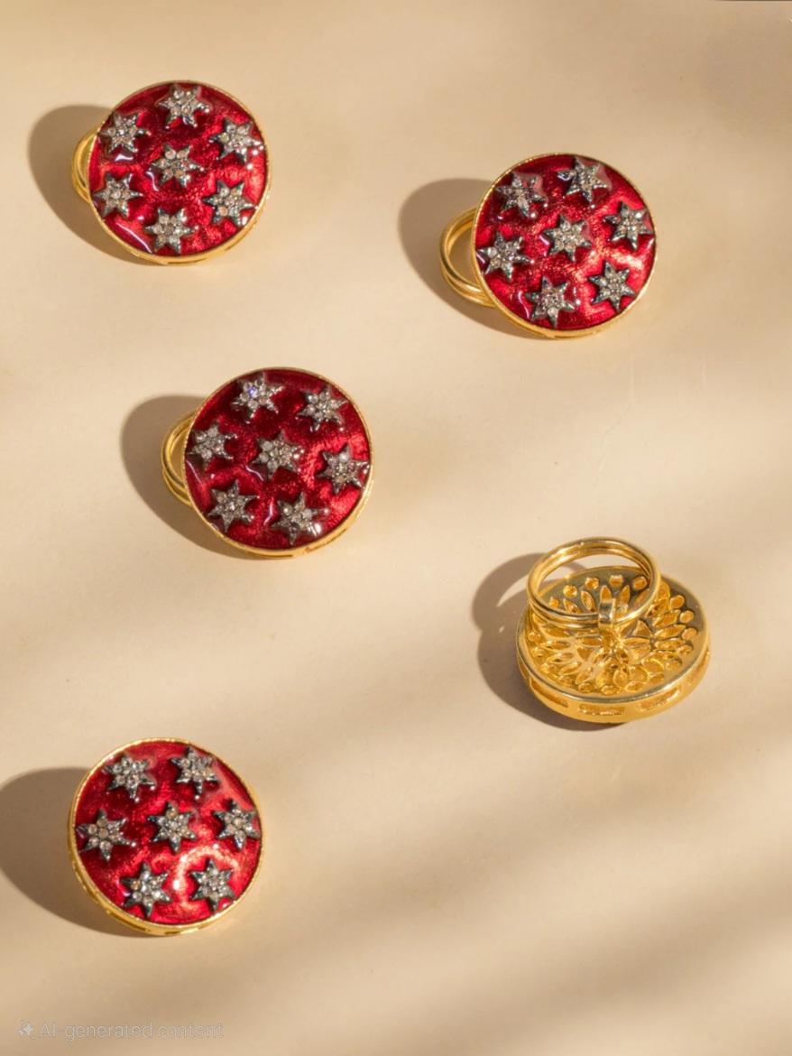 Boutons de manchette anciens en émail Polki Diamond Natural Diamond Victorian ou  manteau Neuf - En vente à Chicago, IL