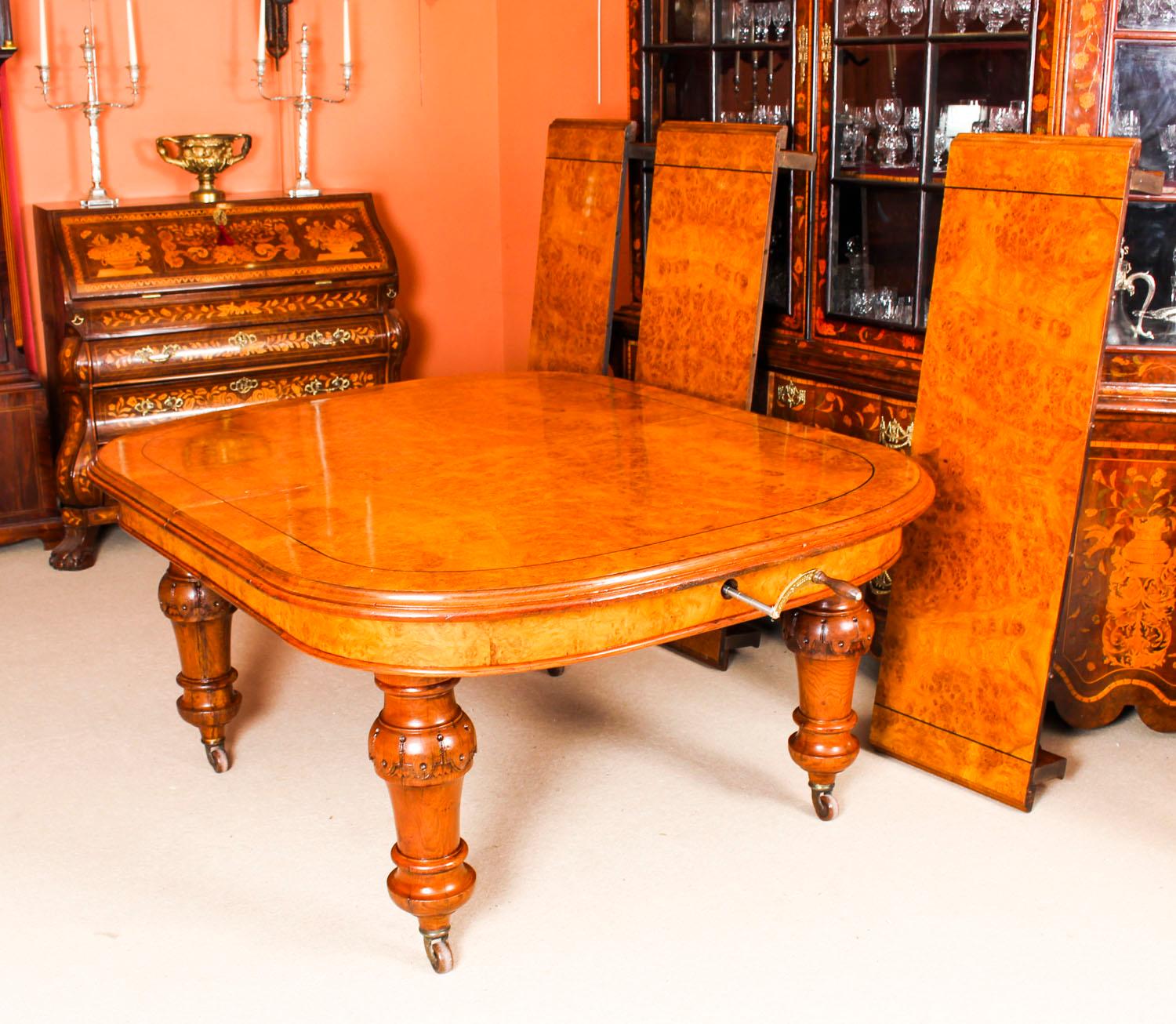 Antique Pollard Oak Victorian Extending Dining Table 19th Century and 10 Chairs 2