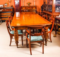 Antique Pollard Oak Victorian Extending Dining Table and 12 Barback Chairs