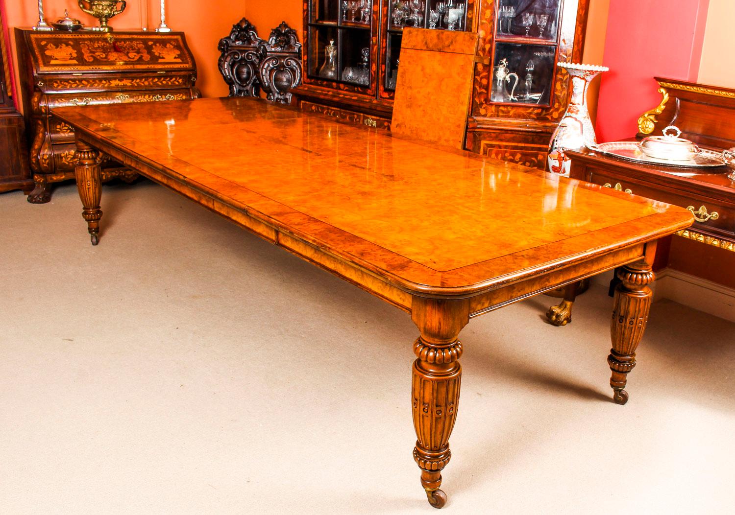Antique Pollard Oak Victorian Extending Dining Table 19th Century and 12 Chairs In Good Condition In London, GB