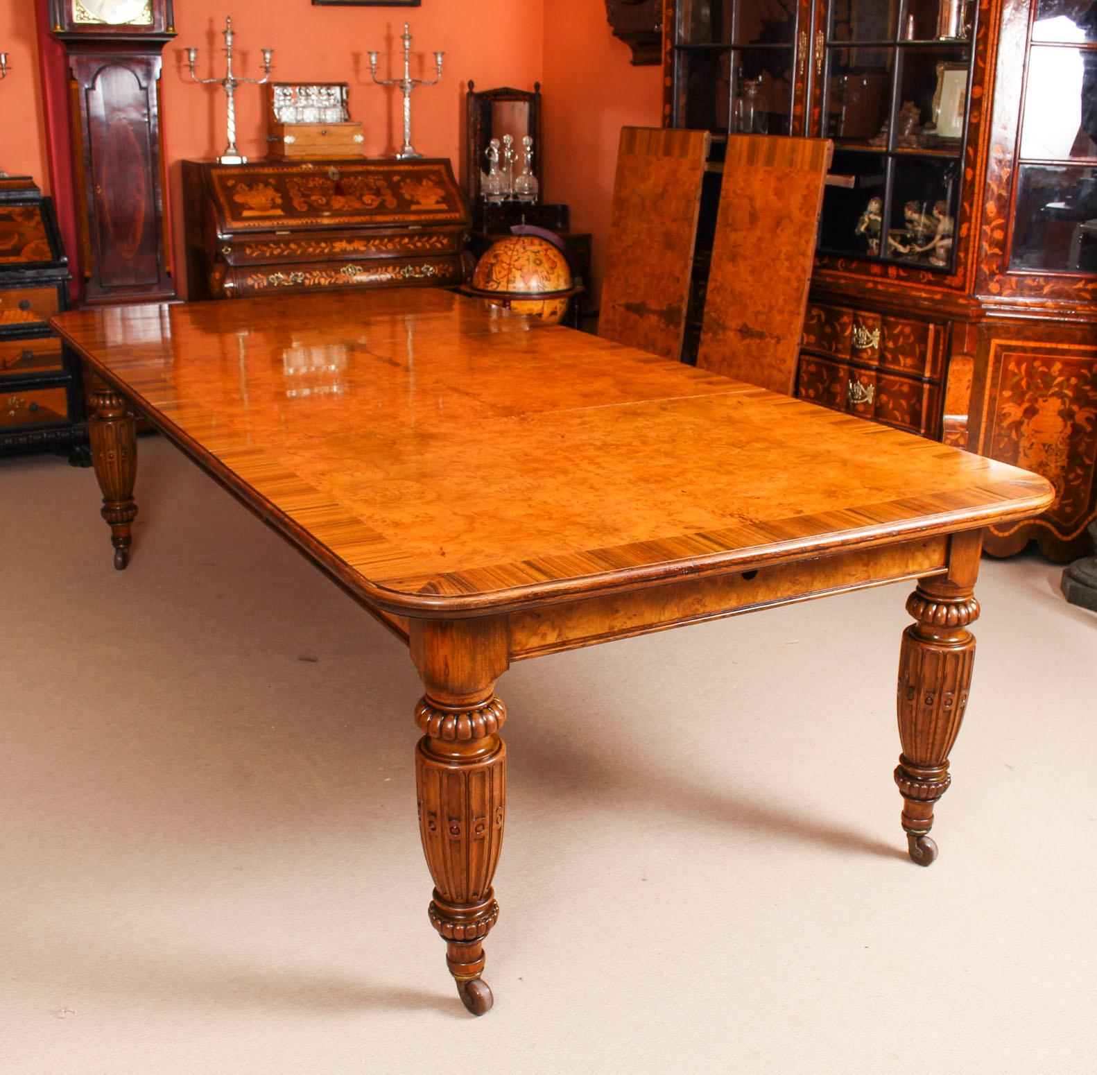 Mid-19th Century Antique Pollard Oak Victorian Extending Dining Table 19th Century & 12 Chairs