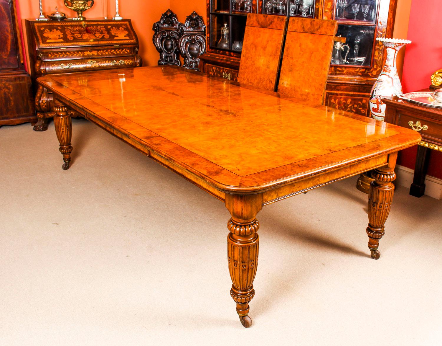 Mid-19th Century Antique Pollard Oak Victorian Extending Dining Table 19th Century and 12 Chairs