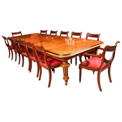 Antique Pollard Oak Victorian Extending Dining Table 19th C & 12 Swagback Chairs