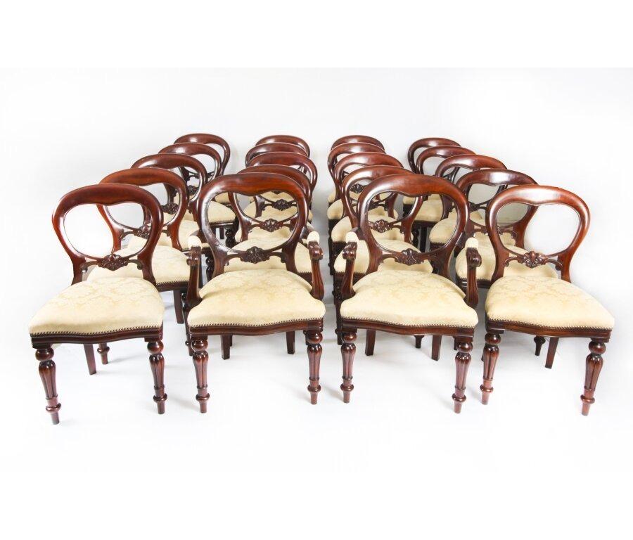 Antique Pollard Oak Victorian Extending Dining Table & 20 Chairs 19th Century 9