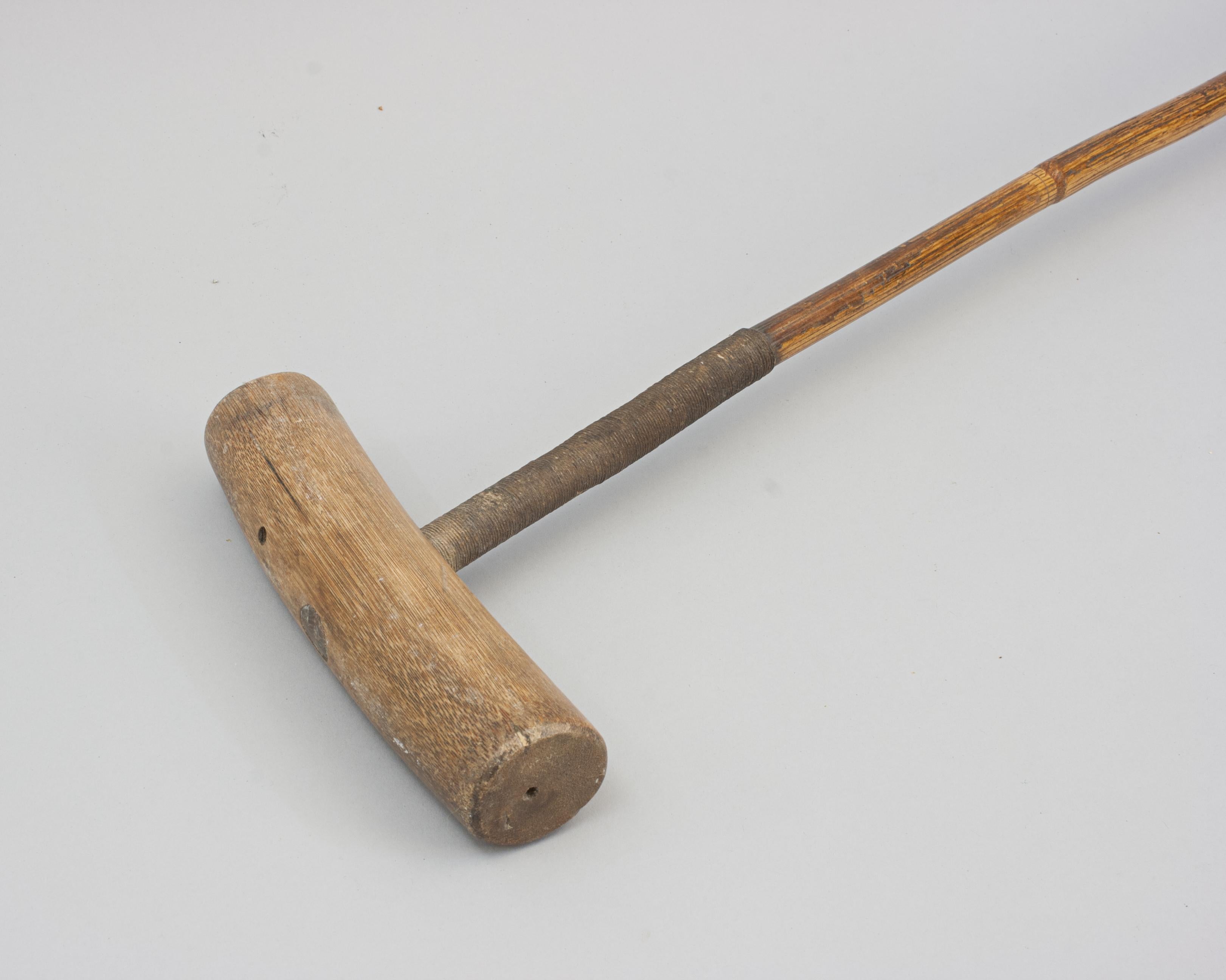Antique Polo Mallet by J. Salter, Aldershot. In Good Condition In Oxfordshire, GB