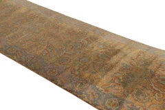 Antique Polonaise Runner Rug in Rust with Colorful Floral Patterns - Rug & Kilim