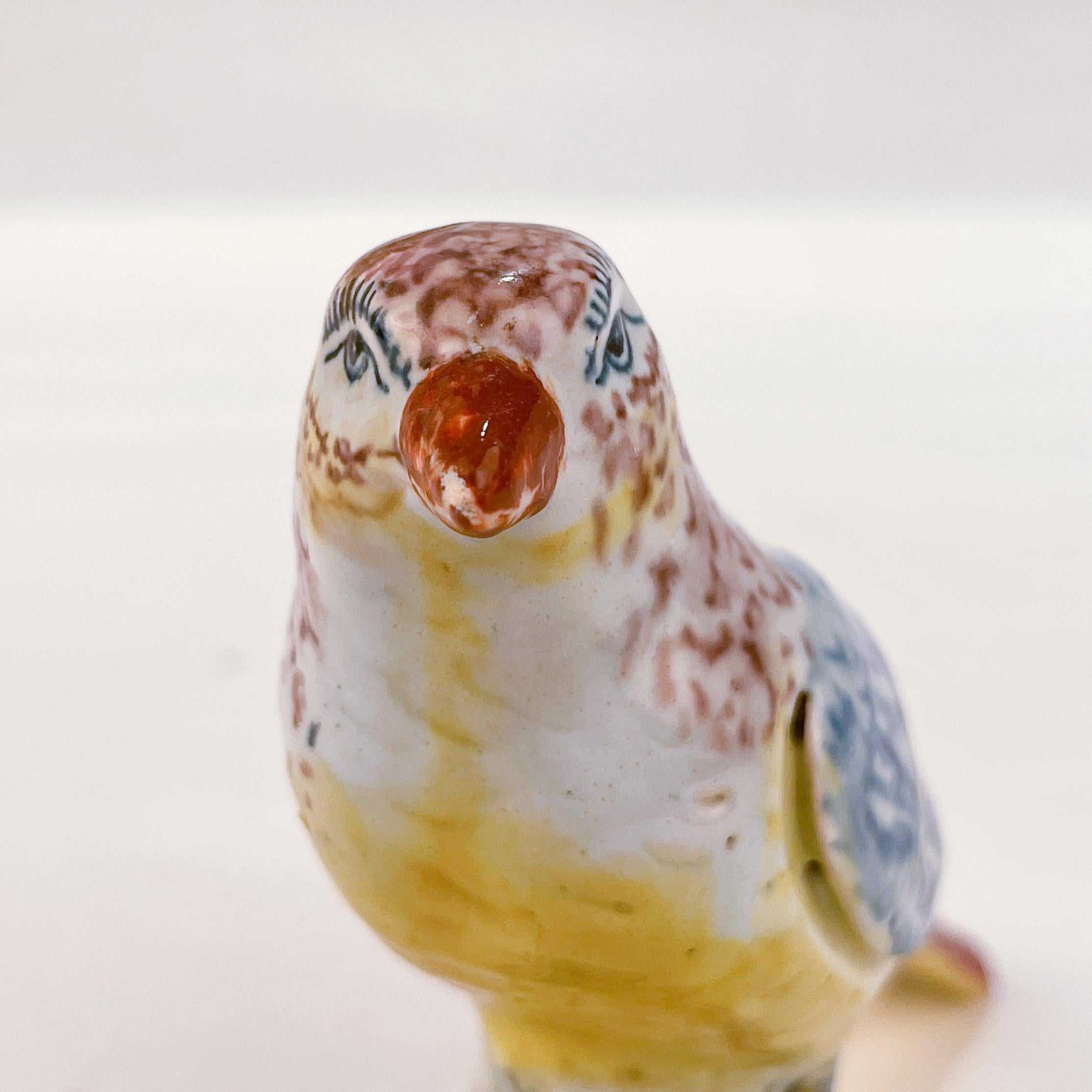 Antique Polychrome A Pennis Attributed Dutch Delft Pottery Bird Figurine / Model 3