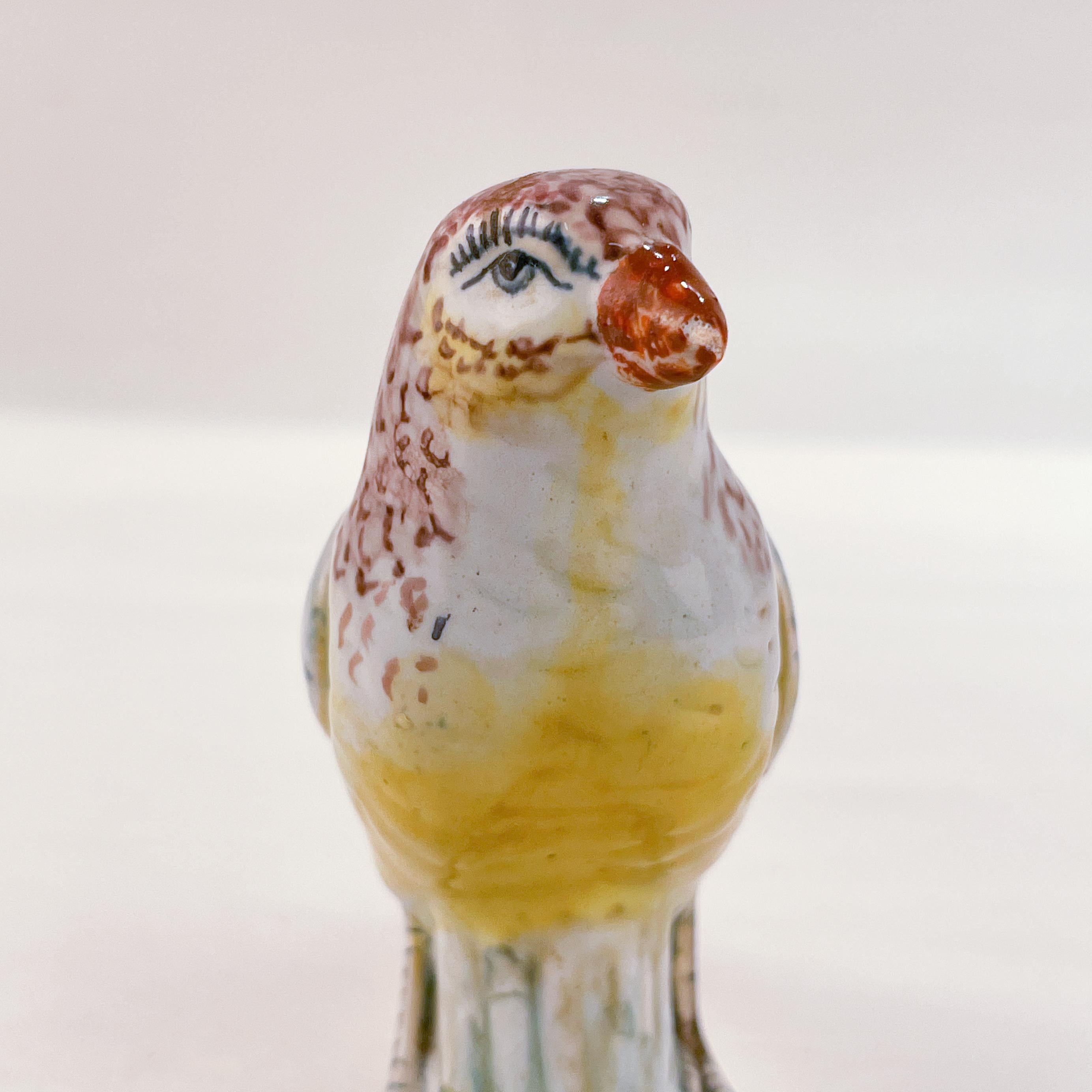 Antique Polychrome A Pennis Attributed Dutch Delft Pottery Bird Figurine / Model 4