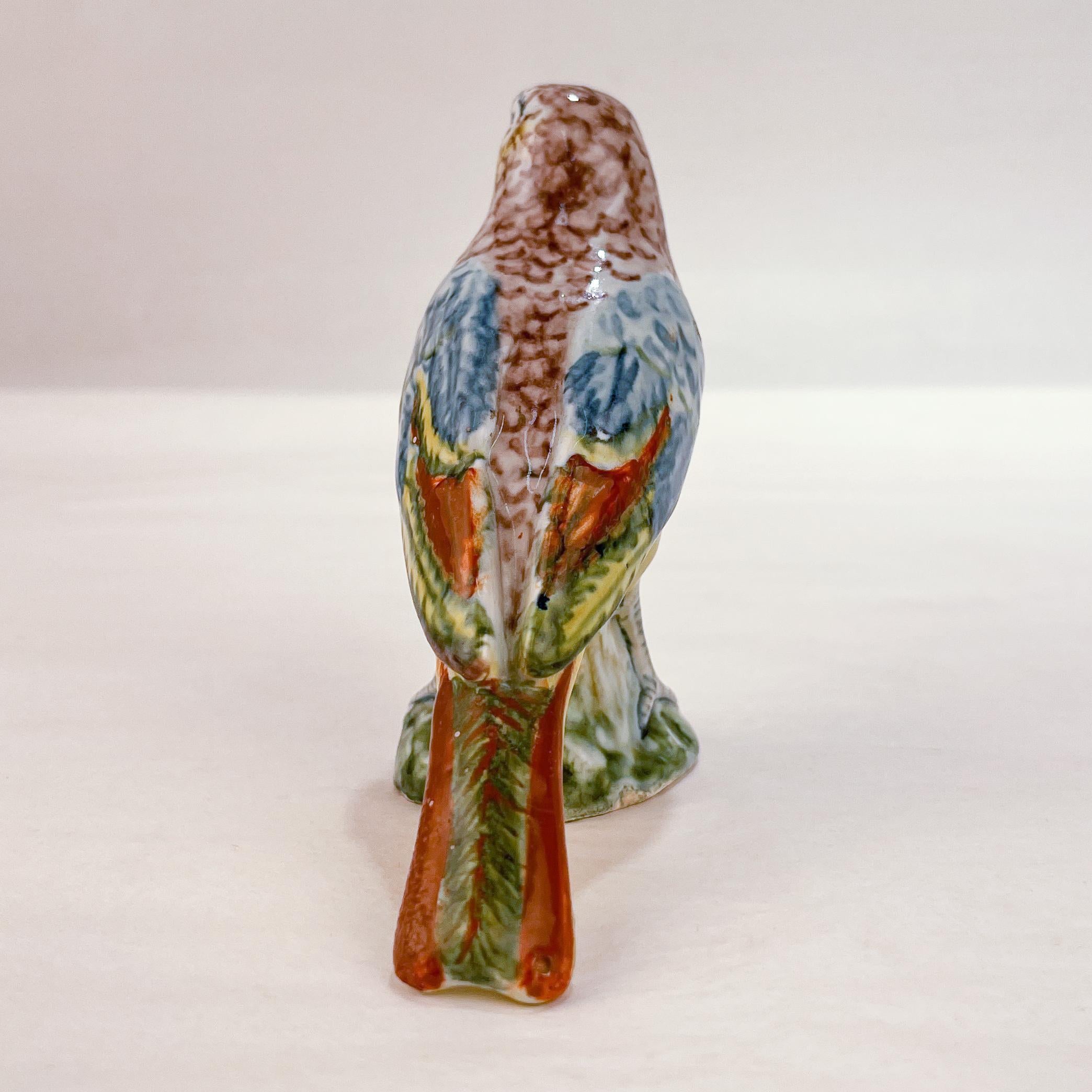 George II Antique Polychrome A Pennis Attributed Dutch Delft Pottery Bird Figurine / Model