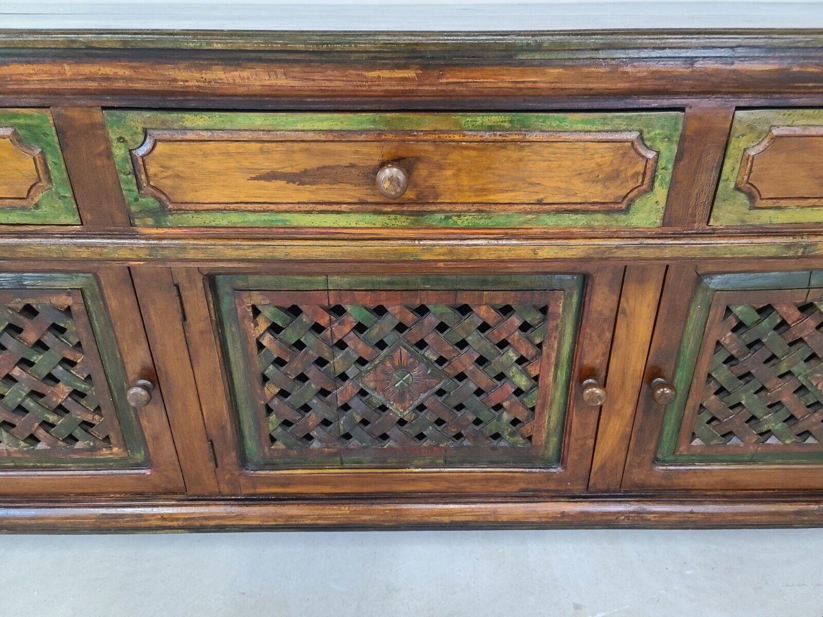 Antique Polychrome French Country Credenza Bar Sideboard In Good Condition In Lake Worth, FL