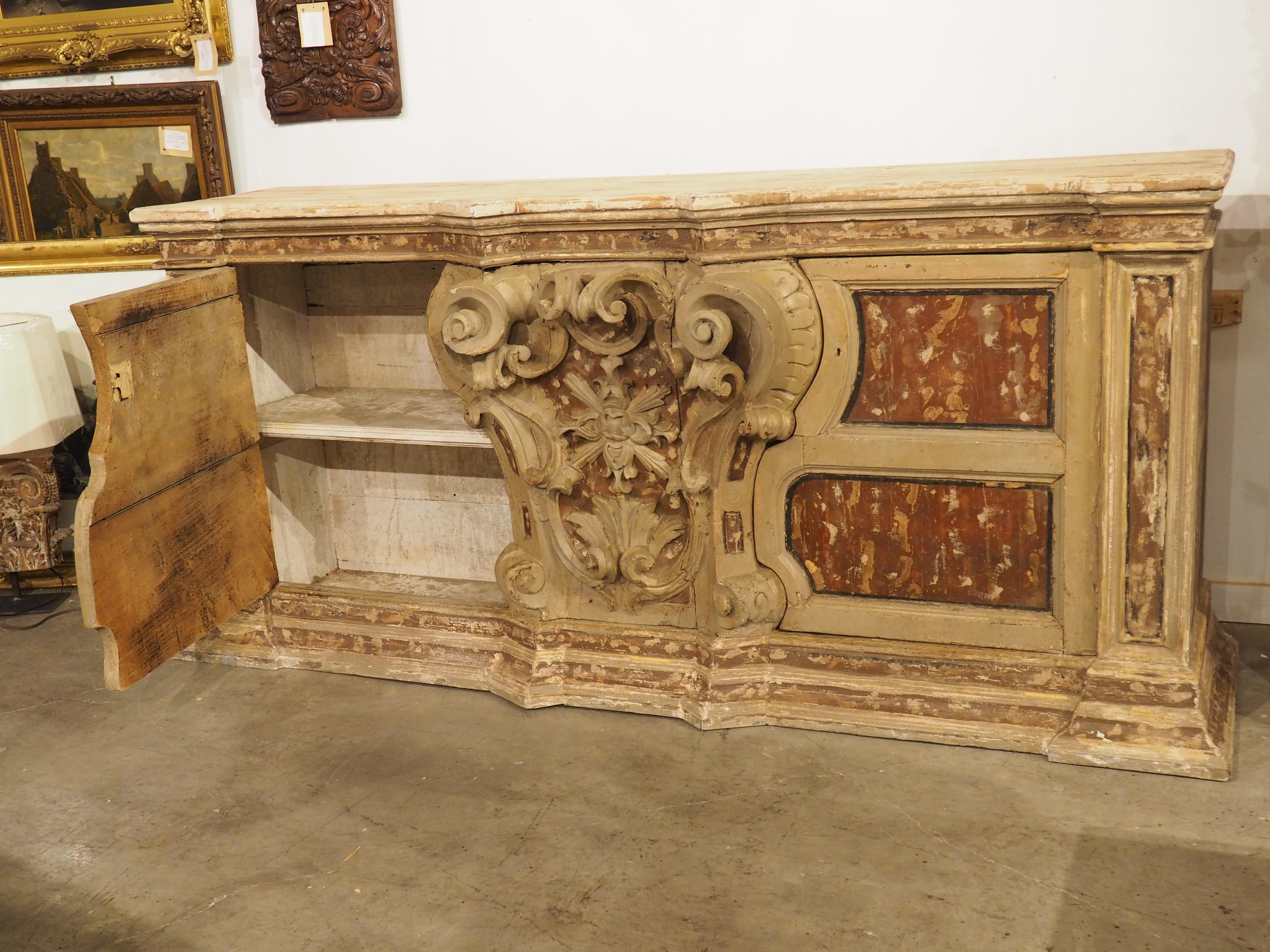 Antique Polychrome Italian Credenza Buffet from Naples, 18th Century and Later For Sale 5