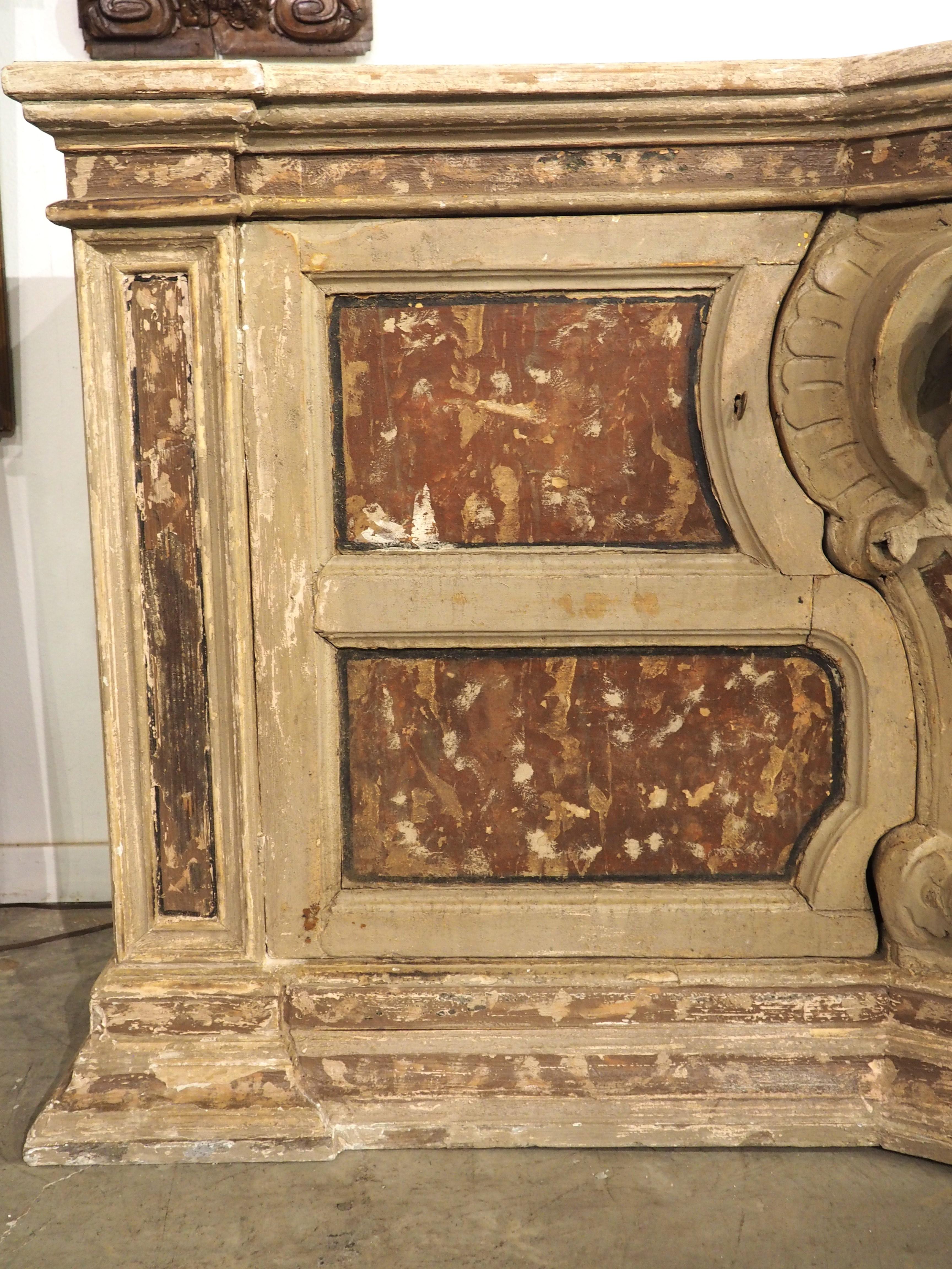 Wood Antique Polychrome Italian Credenza Buffet from Naples, 18th Century and Later For Sale