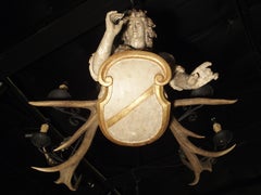 Antique Polychrome Lustermannchen Chandelier from Southern Germany, 18th Century