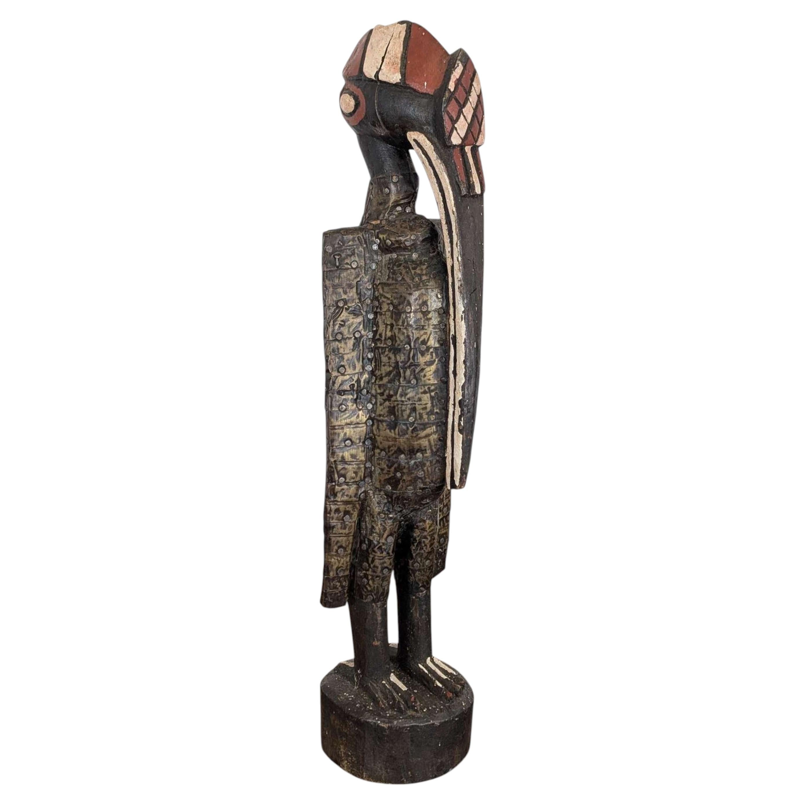 Antique Polychrome Senufo Hornbill Figure, Côte d'Ivoire