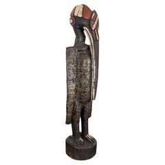 Antique Polychrome Senufo Hornbill Figure, Côte d'Ivoire