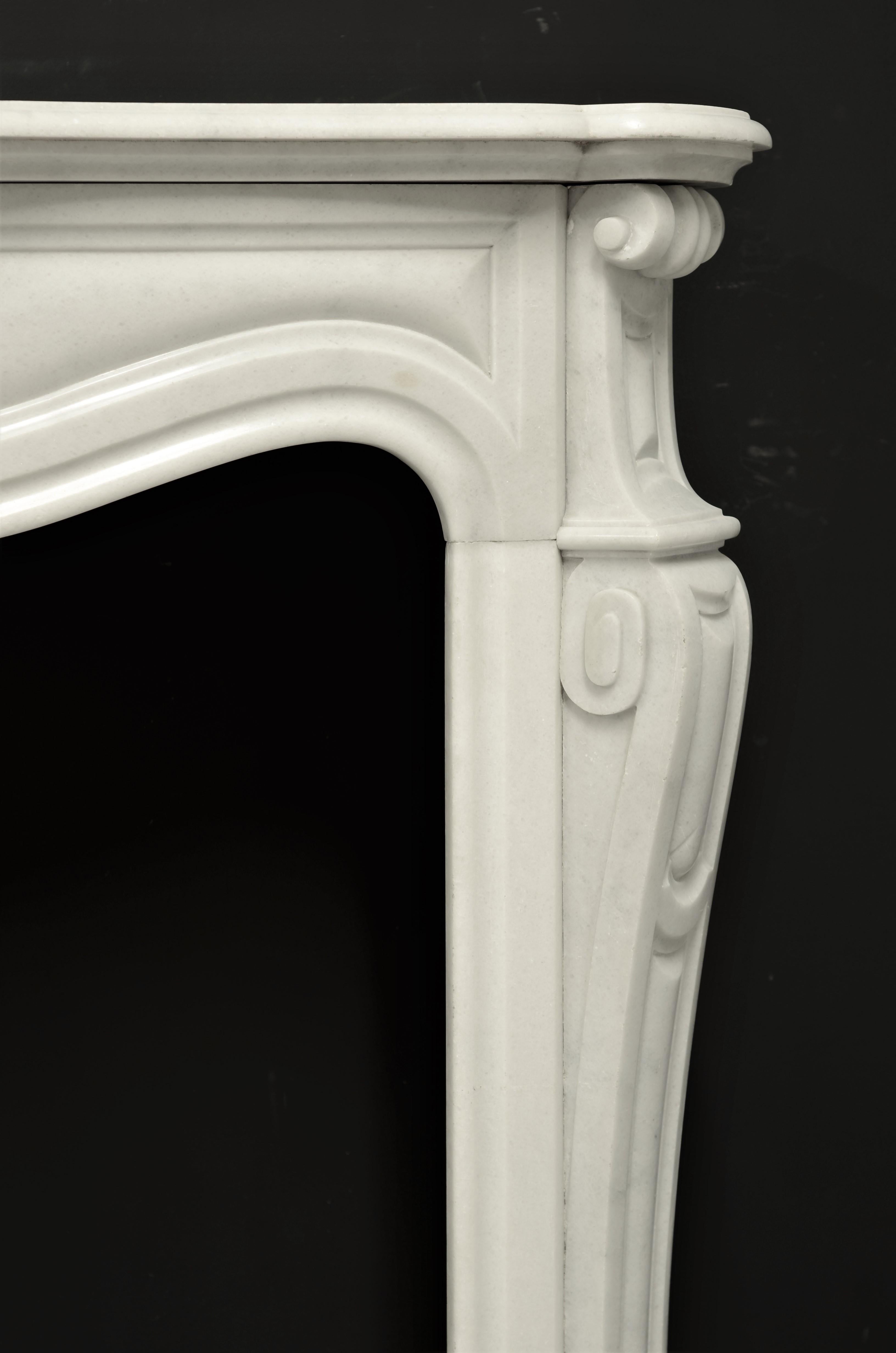 French Antique Pompadour Style Fireplace Mantel