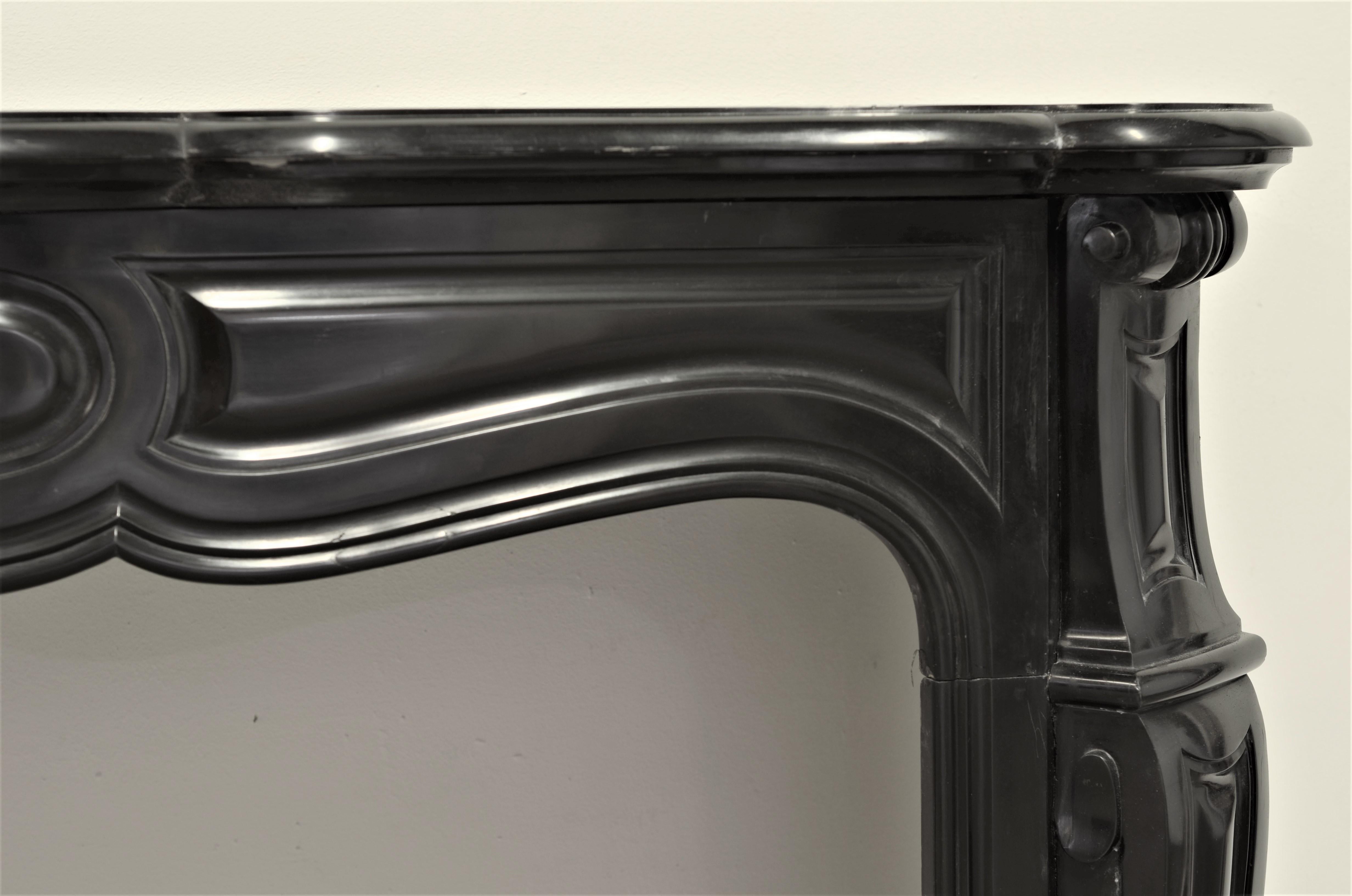 French Antique Pompadour Style Fireplace Mantel