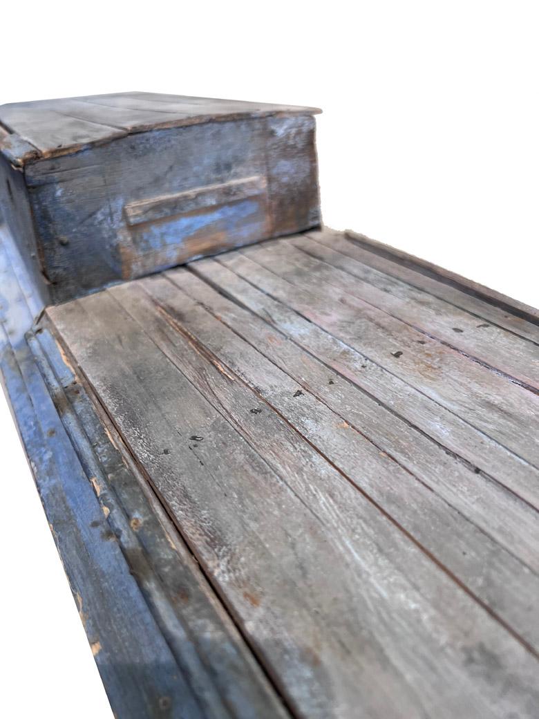 A beautiful antique pond boat, original paint and antique finish. Made of a very light wood and is very light in weight. The finish and colors are all original. The wear is due to age and has not been repaired in any way. The look is amazing and can