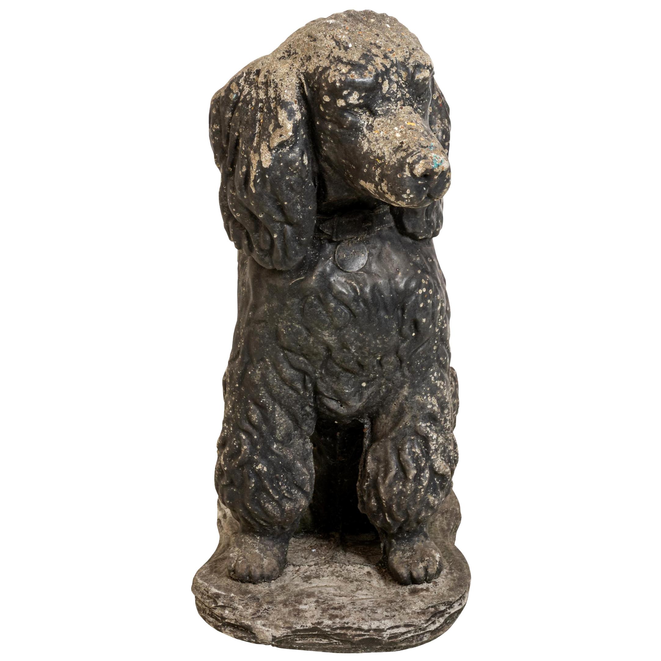 Antique Poodle Dog Garden Ornament