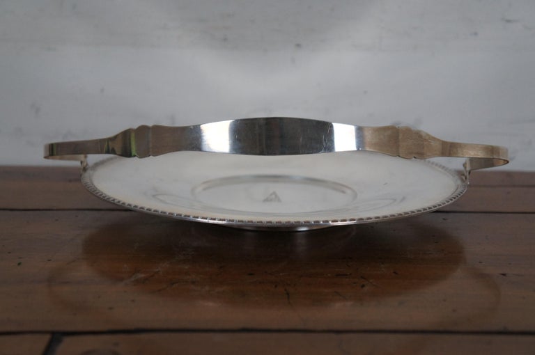 Antique Poole Silver Plate Brides Bridal Basket Handled Tray Plate 1006 For Sale 4