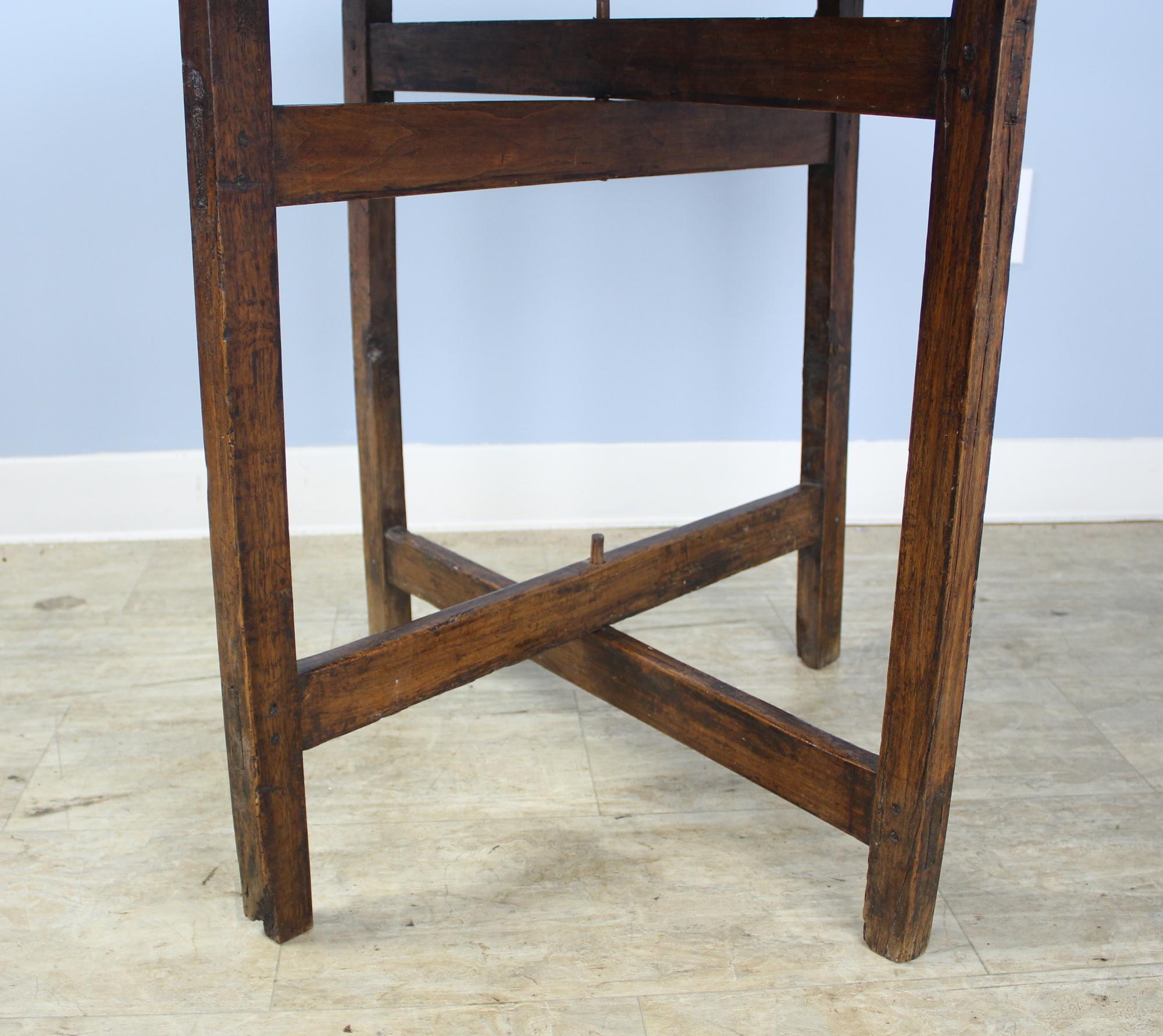 19th Century Antique Poplar X-Based Side Table