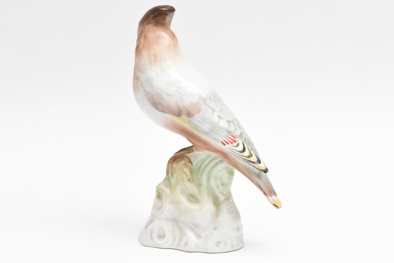 German Antique Porcelain Bird Sculpture or Figurine, Hand Painted and Realistic, KPM For Sale