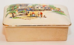 Antike Porzellanschachtel Englische Ware von L & Sons ltd Hanley Staffordshire, hergestellt